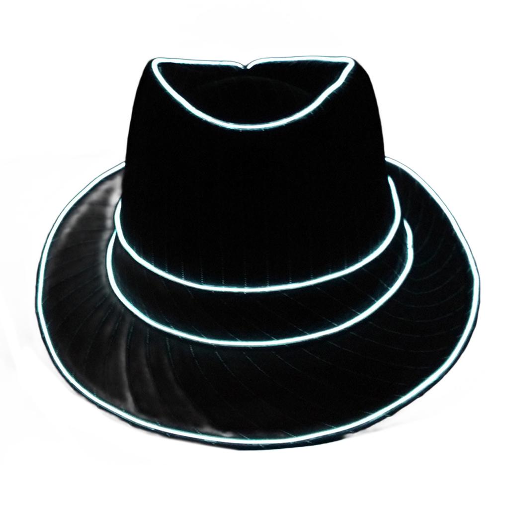 LED Top Hat for Women Men Flashing Nightclub Hat Light Up Blues Hat Adult Unisex Costume Hat Halloween Party Props Hat