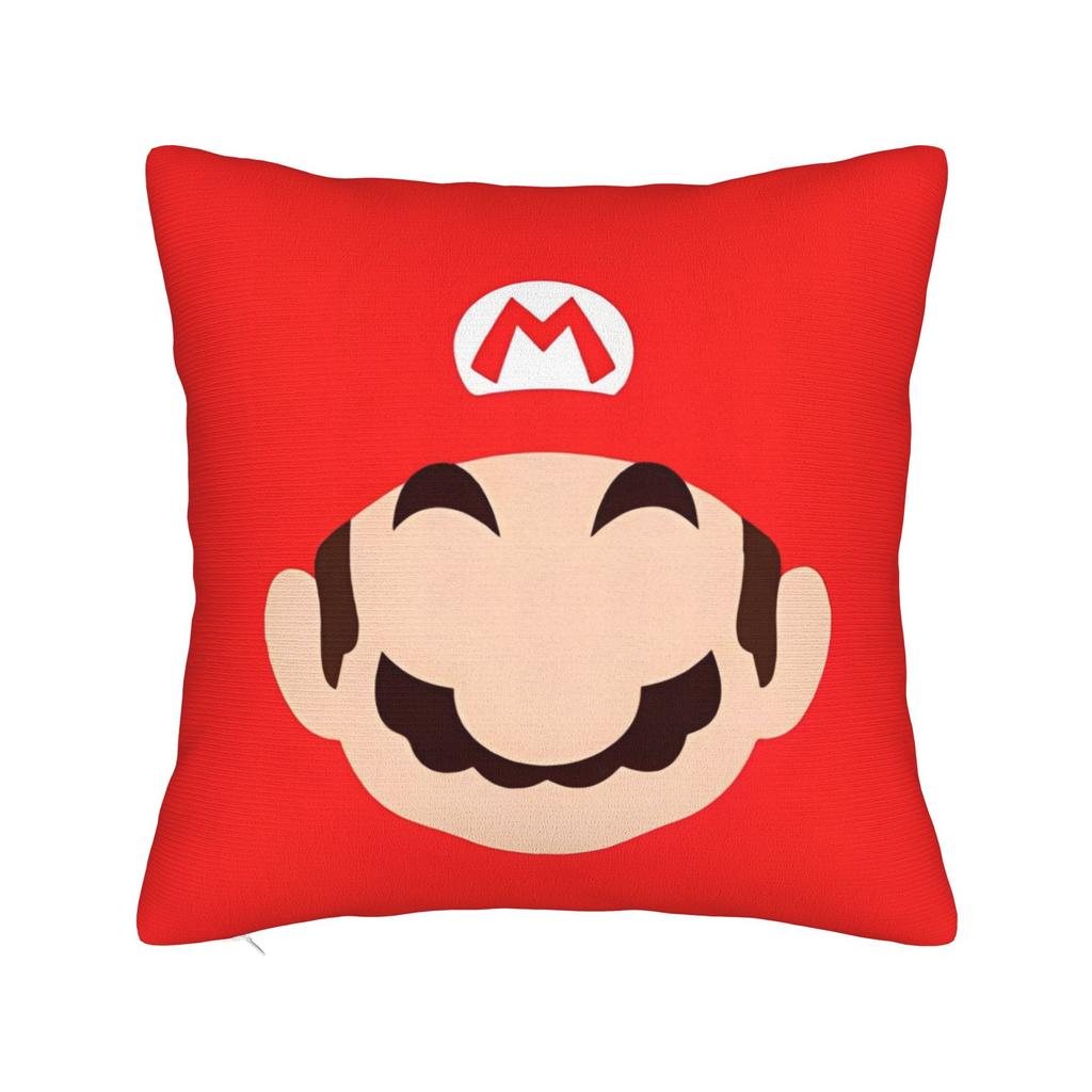 Marios Pillowcase Polyester Cushion Cover Decoration Video Games Throw Pillow Case Cover Home Zippered 18'