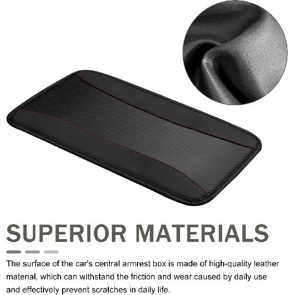 Car Center Console Cover, PU Leather Armrest Cover Pad, Waterproof Comfortable Arm Rest Box Covers Protector, Universal Car Center Console Cushion,