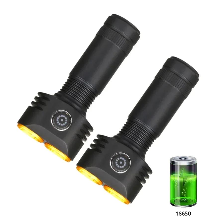 Super Bright 6 LED Flashlight USB Rechargeable Mini Portable Torch Outdoor Camping Light Magnetic Suction Tent Lantern Work Lamp