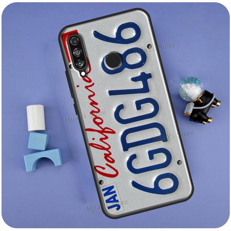 PLATE LICENSE CALIFORNIA Case For Huawei P30 Lite P40 P20 P50 Pro Mate 20 Nova 5T P Smart 2019 Honor 50 8X 9X 10i