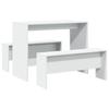 VidaXL Ensemble table à manger et bancs 3pcs blanc bois d'ingénierie, ensemble de table à manger, table à manger avec bancs, 855530