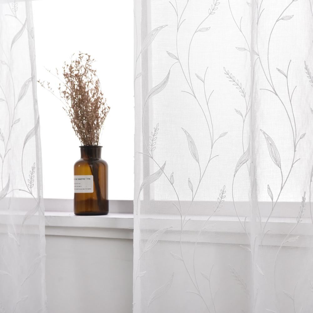 1 PC LOZUJOJU White Sheer Curtain Living Room Embroidered Bedroom Window Tulle Curtain Home Decor