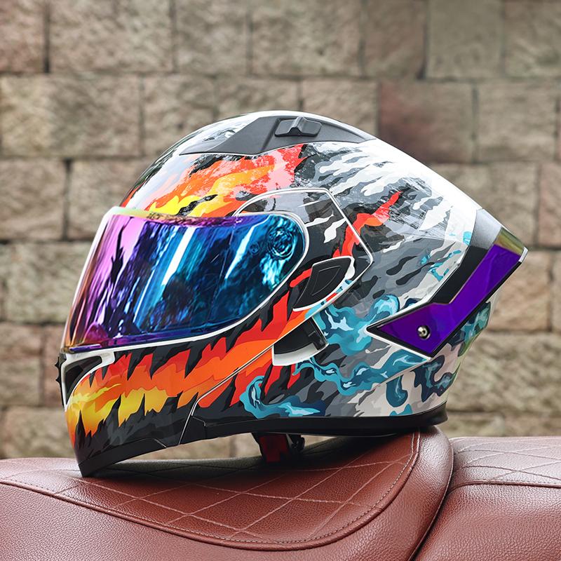 DOT Certified Modular Motorcycle Helmet Men Women All Season Flip Up Design Reinforced ABS Street Bike Protective Headgear