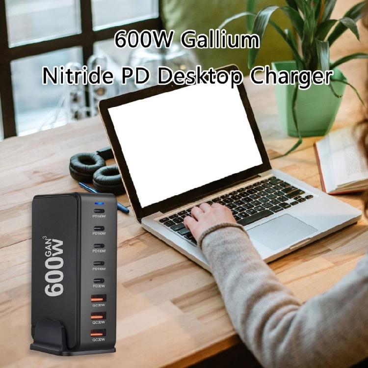 Fast Speed 600W USB C USB A Chargers 8 Port Fast Charging Power Adapter for Laptops, Tablets, and Phones