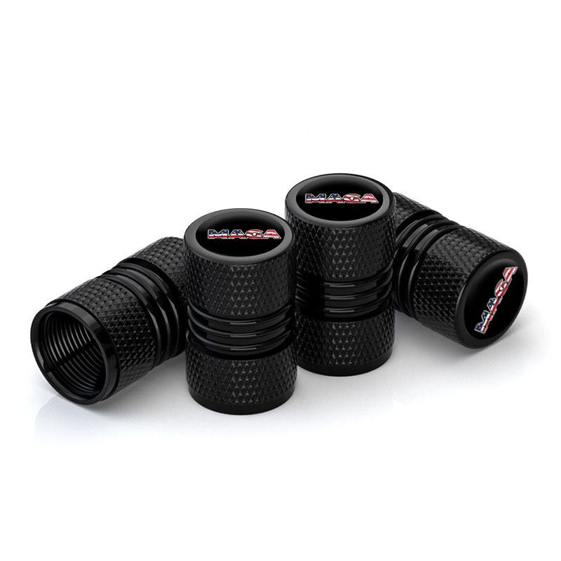 

4 шт. Универсальные колпачки для воздушных клапанов колесных шин автомобиля «Сделай сам», наклейки на автомобиль, аксессуары для автомобилей, мотоциклов, декор, подарок, MAGA Сделаем Америку снова великой чёрный