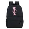 Back To School Rucksacks Trend Graphic Flower Alphabet Harajuku Style Trend Open-air Journey Knapsack Zip Laptop Bagpack
