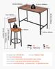 Bar Table, 5PCS 1193.8mm Bars Tables Set, Bar Tables and Chair Set with Rounded Edge Design, Rectangular Pub Table with Four Stools for Living Room,