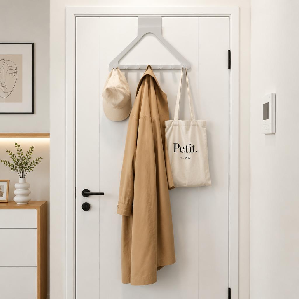 Over Door Hanger Clothes Rack - Hanging for Coats, Hats, Scarves, Towels, Saving Hook Rack for Bedroom, Bathroom