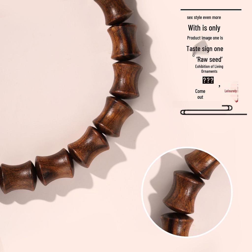 Lanyuexuan Sandalwood & Multi-Material Literary Bracelet with Buddhist Beads for Live Streaming Sales