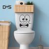 Toilettenaufkleber mit erschrockenem Ausdruck, wasserdicht, entfernbar, selbstklebend, PVC, Wandkunst, Cartoon-Ausdruck, Toilettensitzdeckel-Dekoration für Wohnzimmer und Badezimmer
