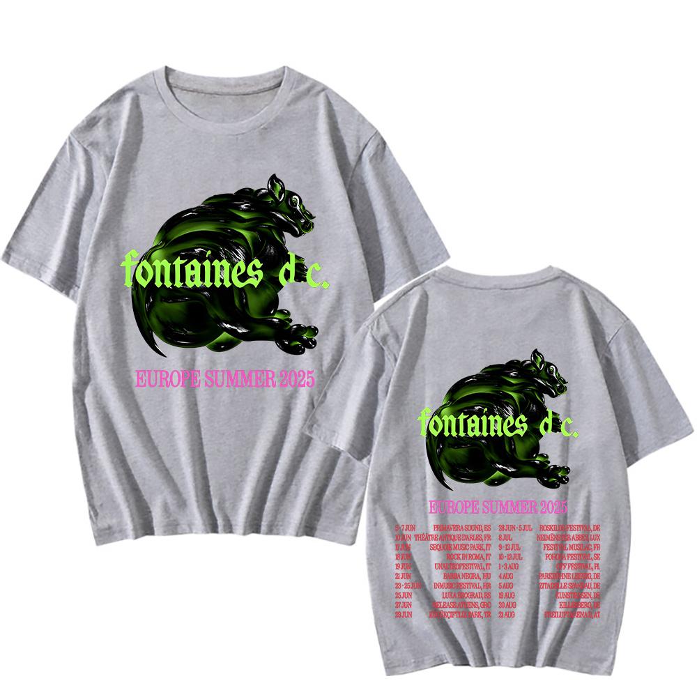 Fontaines DC Europe Summer Tour 2025 T-shirts Pop Short Sleeve Cotton Tshirts Fashion Tops Unisex Oversized Trend Tees