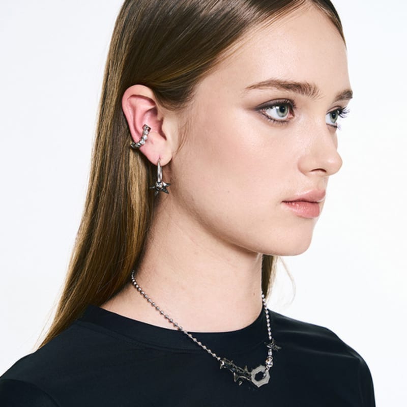 SENTIMENTS No.558 [silver] HEART CUBIC SPring EARCUFF