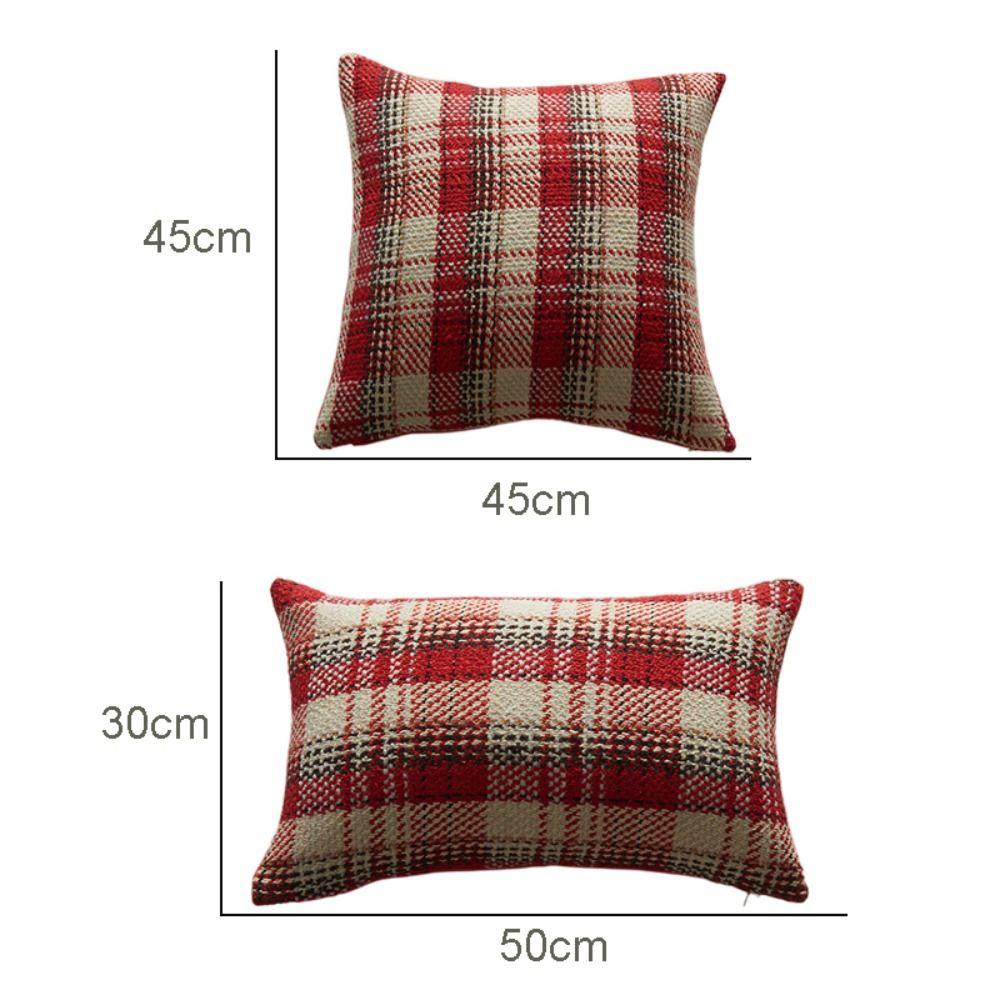 Multiple Sizes Throw Pillowcover Classic Cushion Cover Soft Christmas Plaid Pillowcase Sofa/Bed