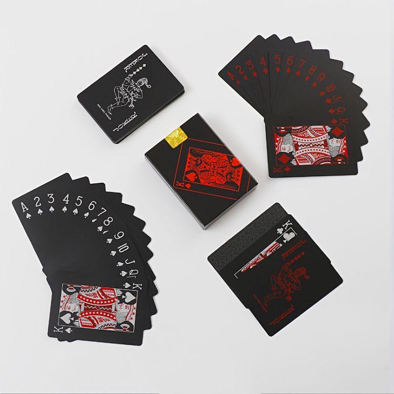 Wasserdichte, rein schwarze Spielkarten aus PVC-Kunststoff – auf Lager