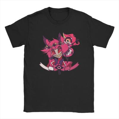 Humor Cartoon Alastor Hazbins Hotels T-Shirts für Herren Rundhals Baumwoll-T-Shirt Kurzarm-Tees Einzigartige Kleidung