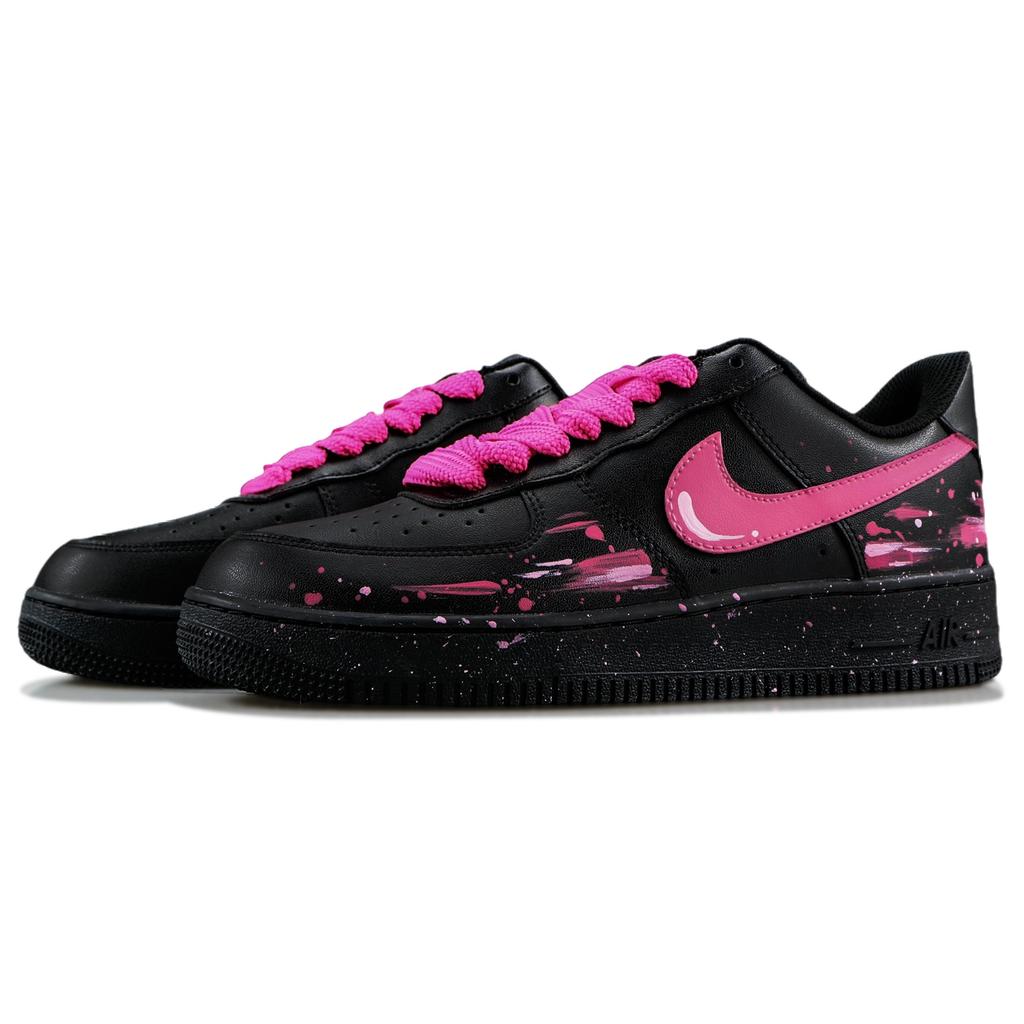 Nike Air Force 1 Villainous Night Rose Leder Abriebfest Niedrige Skateboard-Schuhe Unisex Helles Pink CW2288-001(Team1283-)