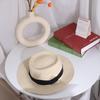 Wide Brim Sunscreen Bucket Hat Flat Brim Women's Sun Hat Retro Straw Woven Hat  Hiking