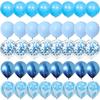 40Pieces Blue Set Balloons Metal Latex Confetti Balloon Wedding Valentine's Day Globos Baby Shower Birthday Party Decorations