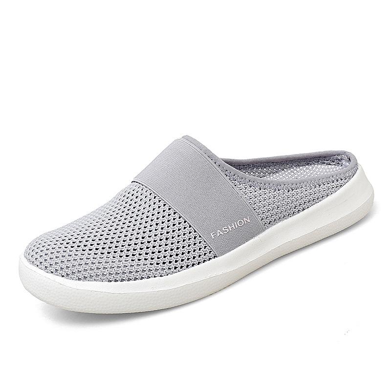

2092 Women s Shoes M ü Ller Low Cut Slip On Lazy Feet Fly Woven Hollow Mesh Sports Half Slippers 37 серый