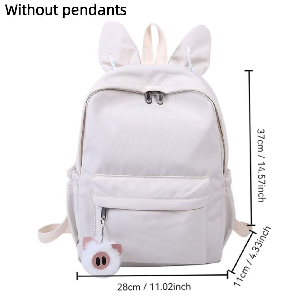 New Rabbit Ear Student Backpack Large Capacity Solid Color Women Backpack Adjustable Strap Lightweight Travel Bag Students