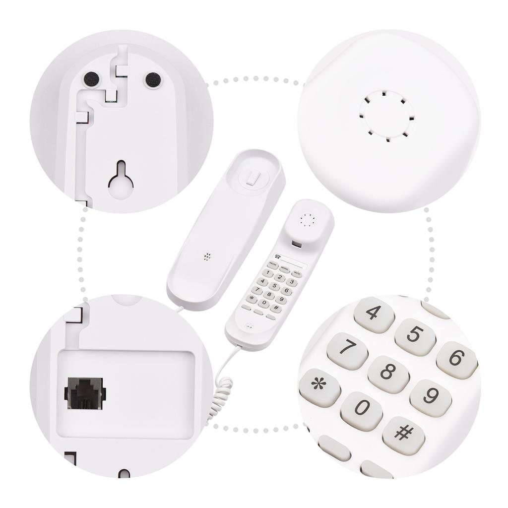 Desktop Corded Landline Phone Fixed Telephone Wall Mountable Supports MuteCelsius PauseCelsiusRedial Functions for Home Hotel Bank Call Ce