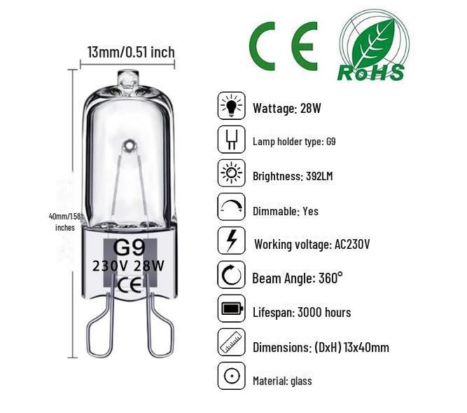 

Галогенные лампы G4/G5.3 для ароматерапевтических ламп, 220 В/12 В, 20 Вт/35 Вт, двухконтактная хрустальная лампочка G4 220V 35W