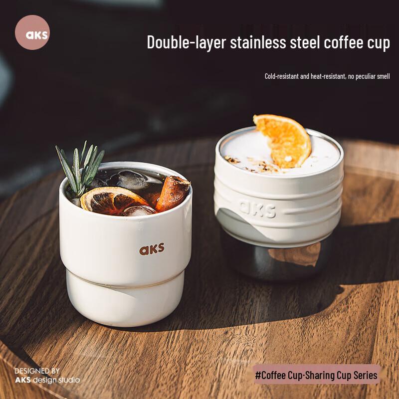 AKS 304 Stainless Steel Double-Layer Insulated Espresso Share Cups