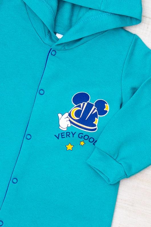 Kojenecký bavlněný overal s kapucí – Hřejivý vnitřek a design s uzavřenými chodidly, Demi-sezónní, 5001-023-33-4-1 HC