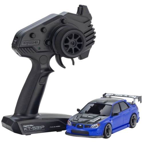 Kyosho Mini-Z AWD Subaru Impreza Aero Version with Carbon Fiber Bonnet, Metallic Blue, Radio Controlled, Part Number 32653BL