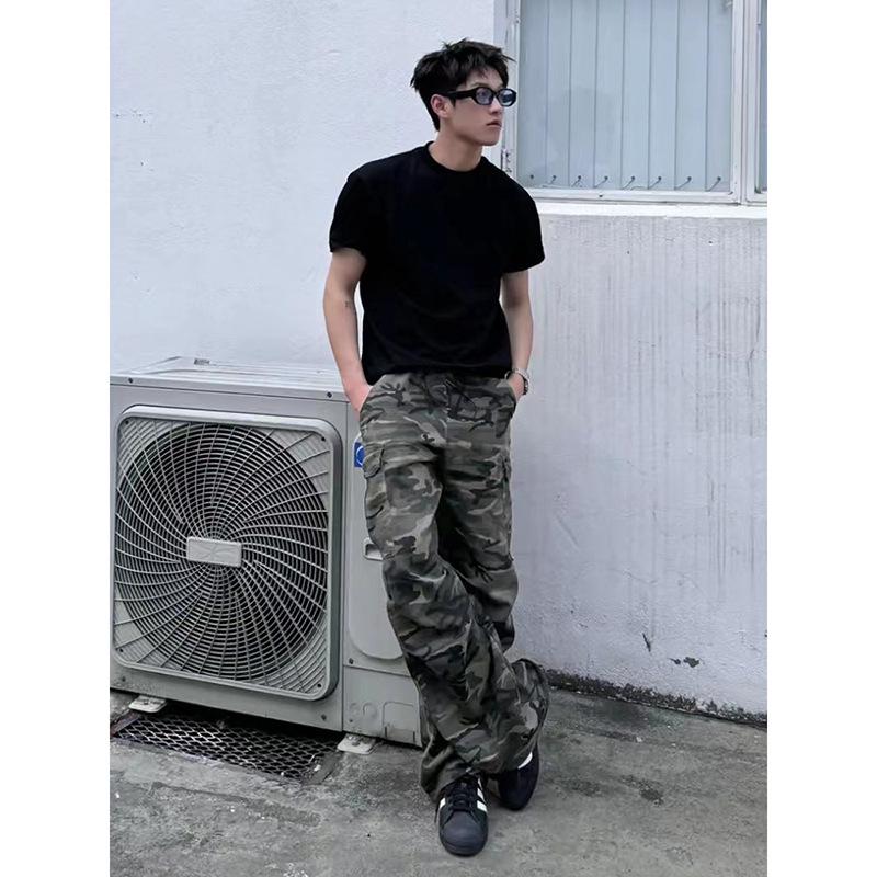 Camouflage Men's American High Street Retro Overalls Ins Dark Casual Pants Vibe Trendy Brand Personalized Trousers Big Pockets