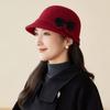 Autumn and Winter Basin Hat Retro Hepburn Style Bow Bucket Hat Ladies Elegant Woolen Fashion Basin Hat