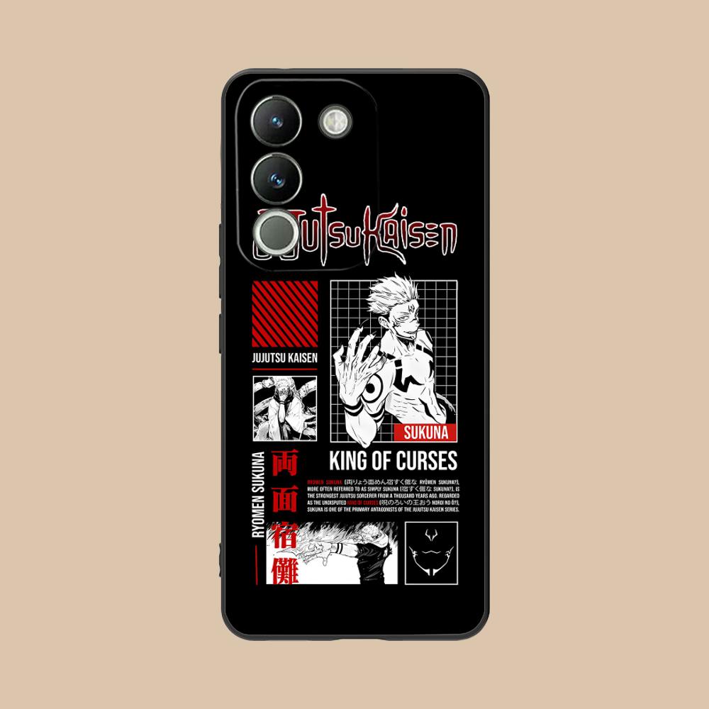 Jujutsu Kaisen Sukuna Mobile Phone Case for VIVO V60 V50 V40 V30 V29 V27 V25 V23 Pro Lite 5G Colorful Printing Cover Smartphone
