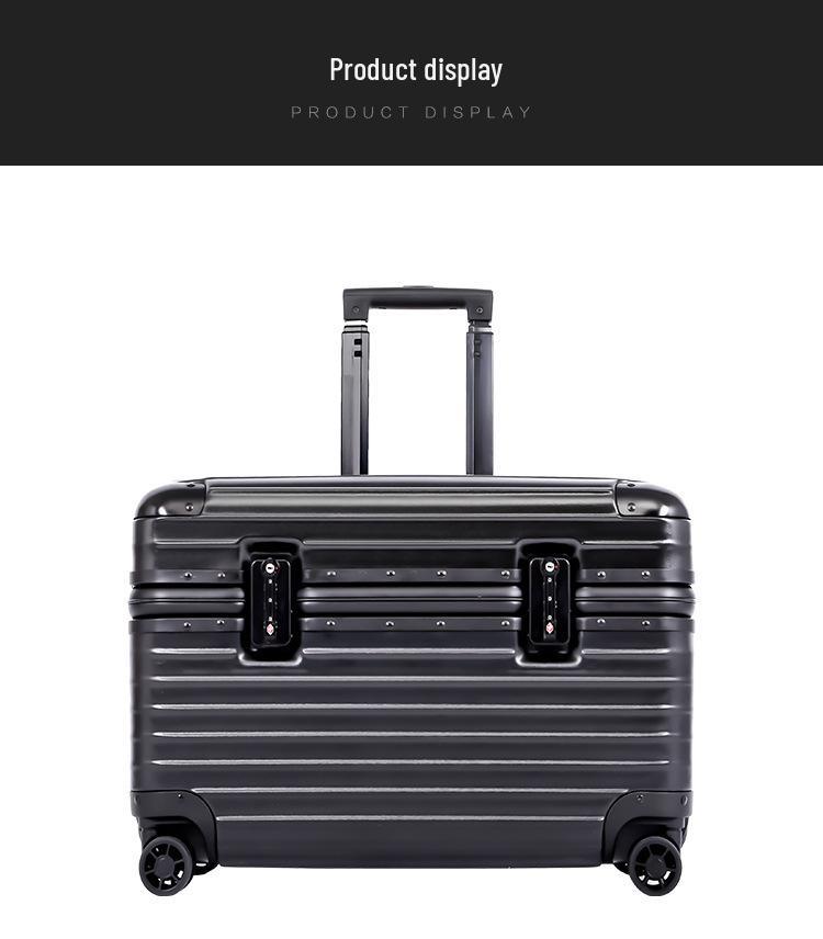18-Inch Flip-Top Carry-On Suitcase with 20-Inch Aluminum Frame, Universal Wheels, and Small Lock for Men and Women
