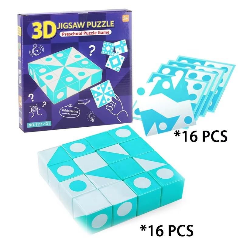 

3D Montessori Geometry Jigsaw Cube Toy Logical Thinking Training Matching Puzzle Family Party Games for Children Educational Toy