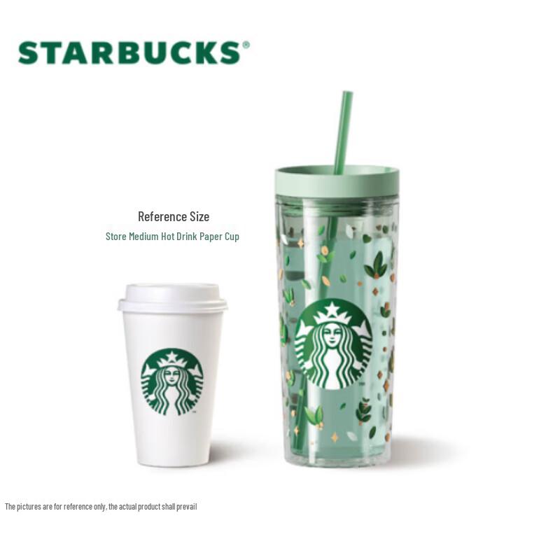 Bicchiere Trasparente Starbucks Green Wilderness con Cannuccia