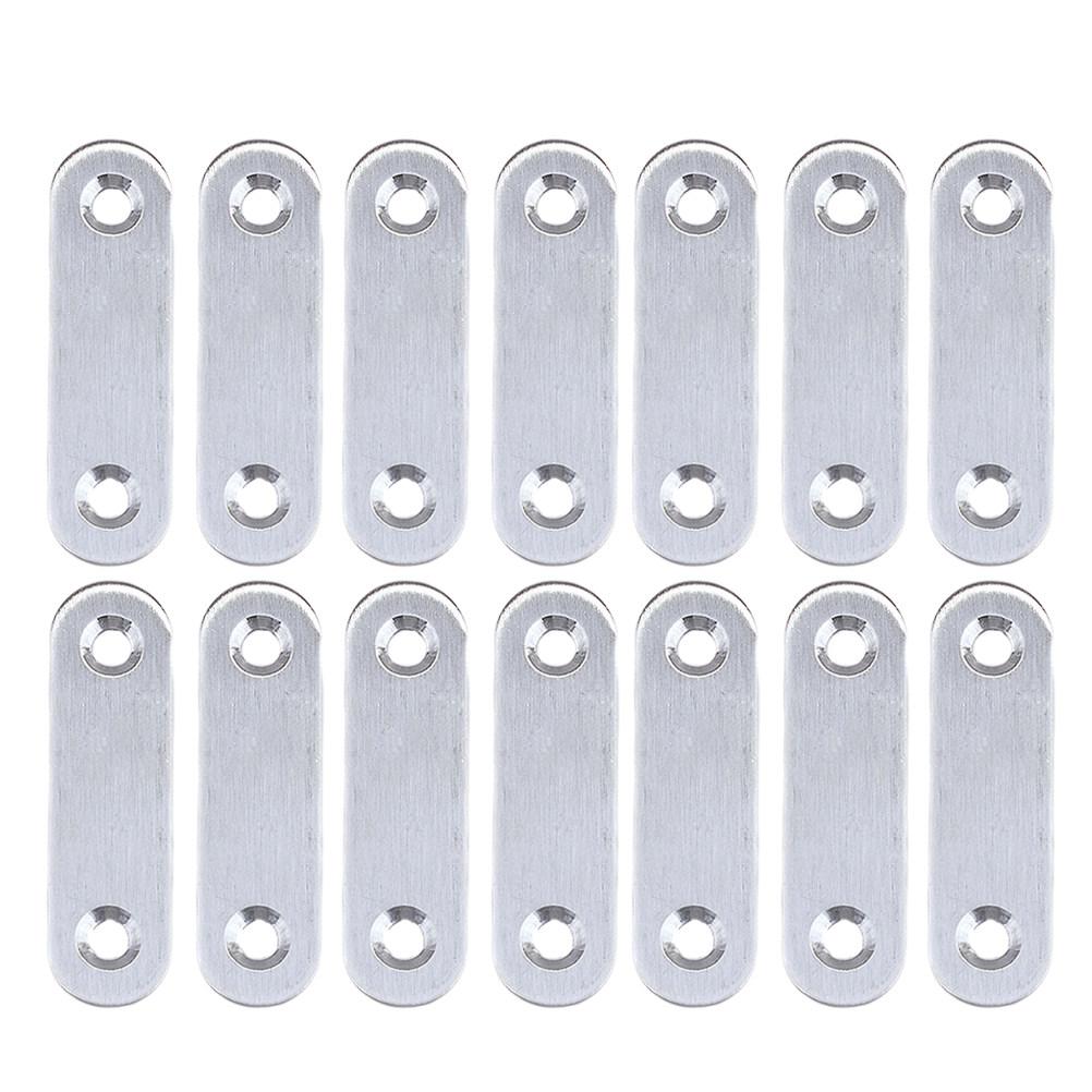 20Pcs Silver 77Mm Stainless Steel Corner Brace Heavy Duty Straight Mending Plate for Furniture DIY Projects Cabinet Window Steel