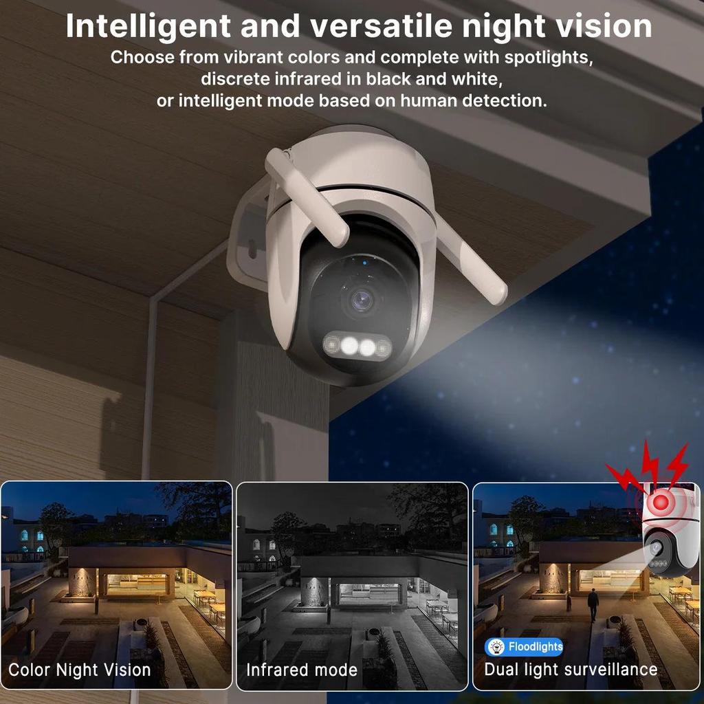 iCSee Single-Lens WiFi Home Camera: 360° Full-Color Night Vision for Smart Wireless Security