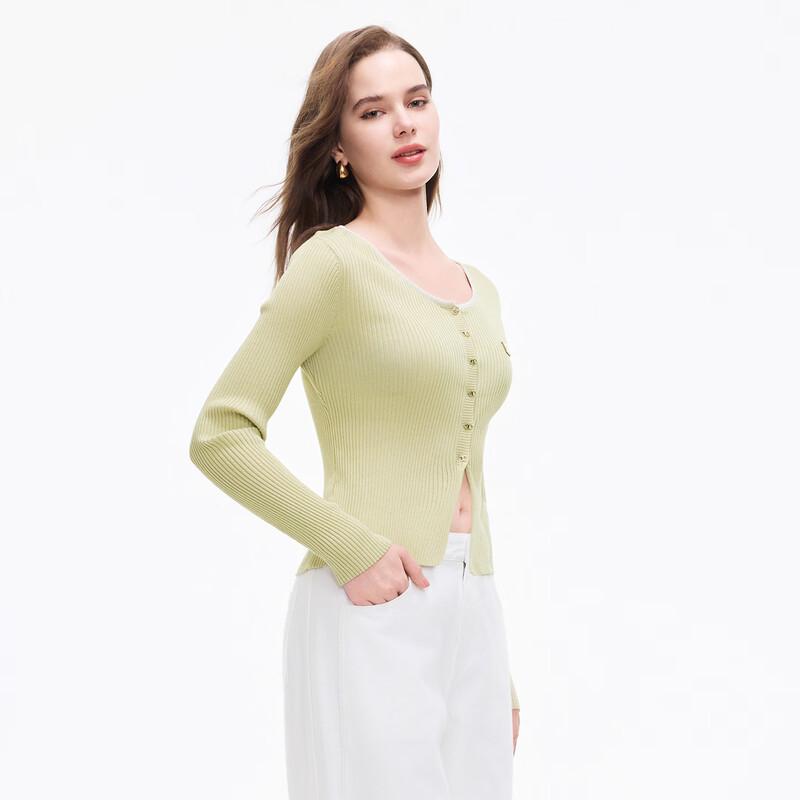 Women's Slim-Fit Round Neck Knitted Cardigan