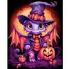 5D DIY Full Round Drill Diamond Painting Halloween Winged Dragon Kit Home Decor