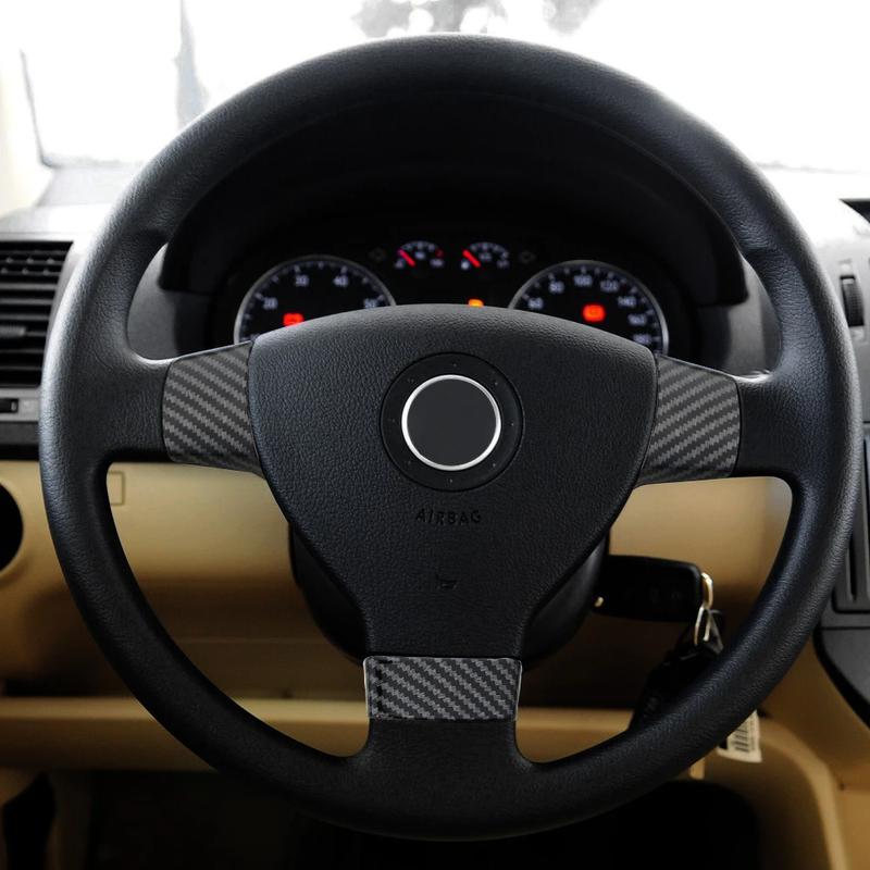 3pcs Steering Wheel Decorative Covers Set ABS Resin Steering Wheel Protection Covers For Volkswagen Golf 5 MK5, Passat B6