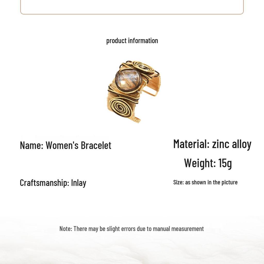 Elegant Women's Gem-Inlaid Threaded Bracelet: European & American Style