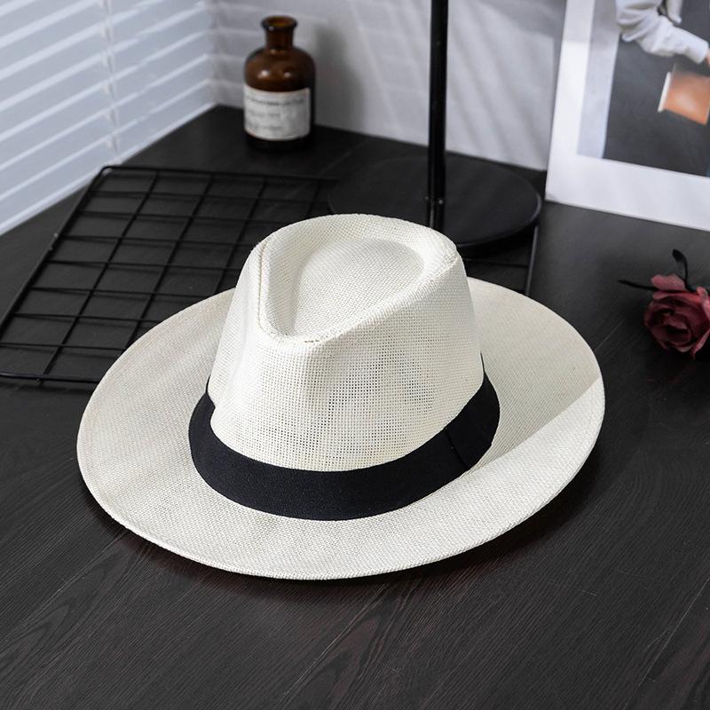 Foldable Roll Up Short Brim Trilby Hat Panama Beach Hat Fedora Straw Sun Hat for Men Women, Ideal Choice for Gifts