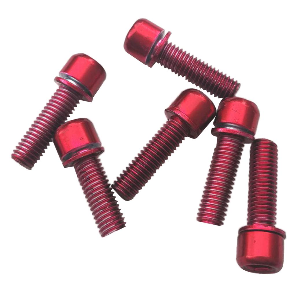 Set of 18Pcs, Cycling Bike Screws M5 x 18 Carbon Steel Bicycle Disc Brake Caliper Bolts (6 6 Gold +