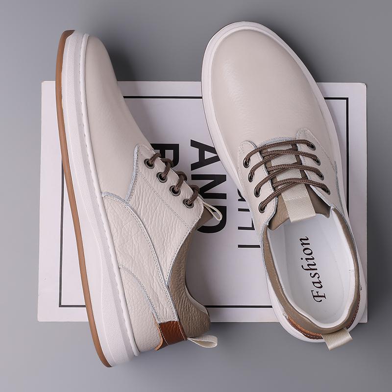 British Style Man Casual Leather Shoes Brand Comfy Flat Designer Sneakers Fashion2025New Outdoor Minimalist Walking Oxford Shoes