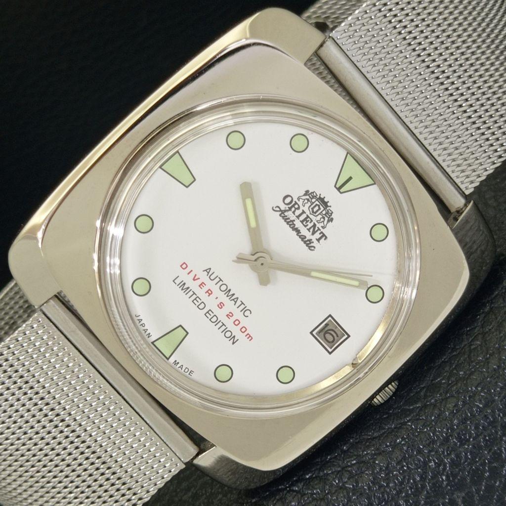 

USED VINTAGE ORIENT AUTOMATIC 46943 JAPAN MENS WHITE COLOR DIAL WATCH a702251-5 R123-a702251