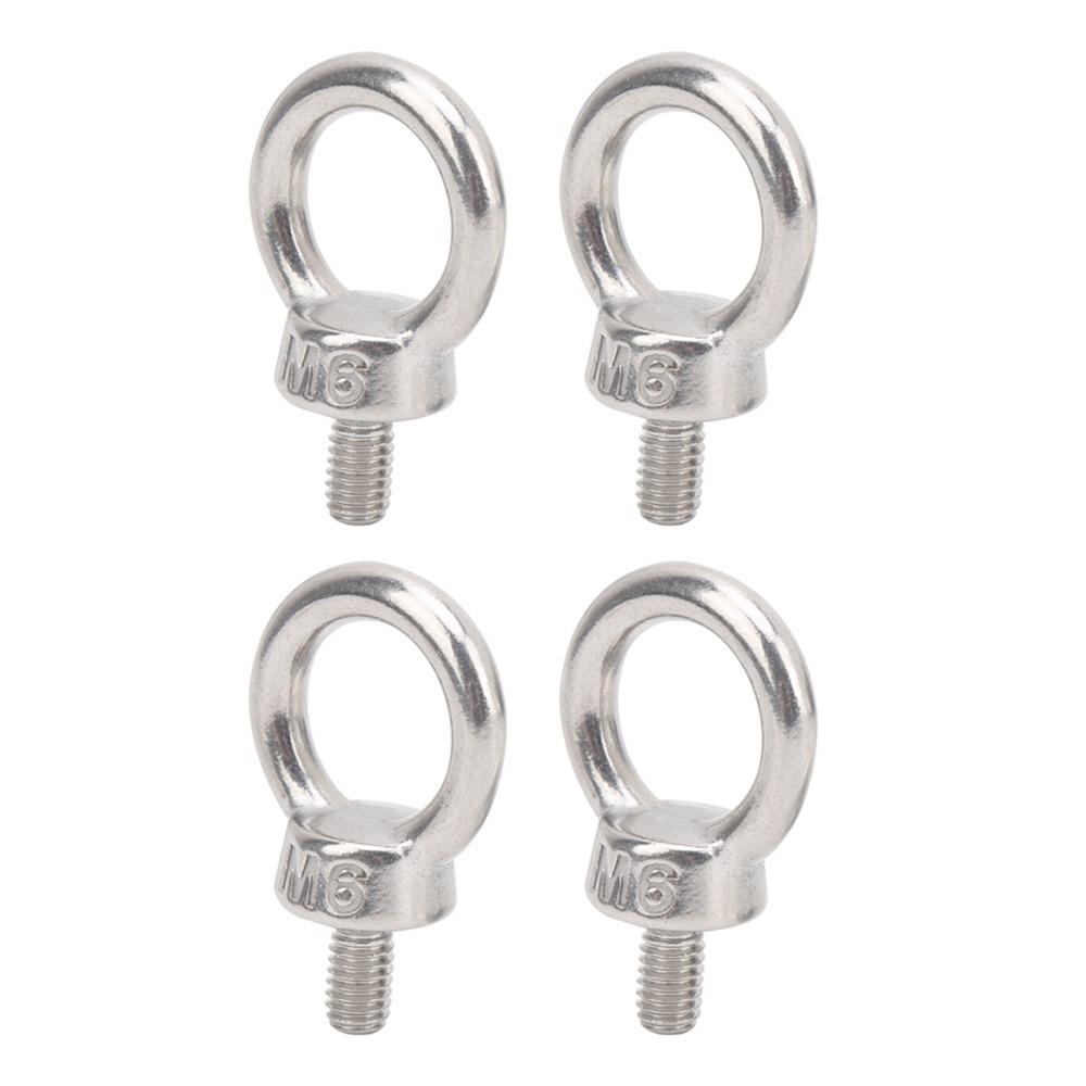 4pcs M6 Metric Thread Lifting Eye Bolts Durable Threaded Eyebolts  Heavy Duty Lifting