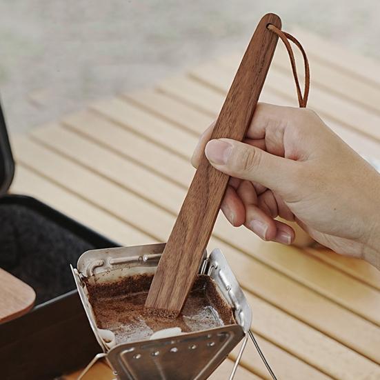 Black Walnut Coffee Stirrer Long Handle Outdoor Camping Pour-over Coffee Stirring Bar Portable Heavy Duty Wooden Mixer Stick Coffee Accessories