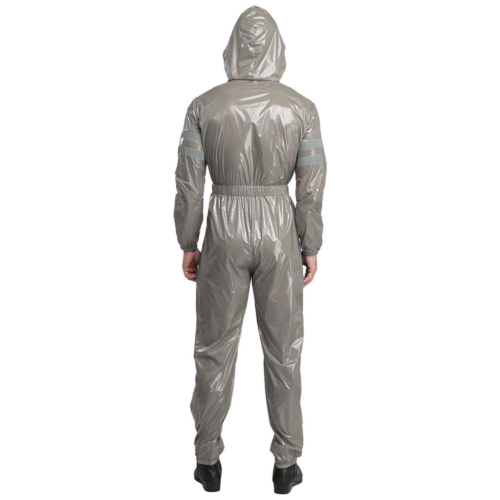 Pánské vysoce viditelné reflexní montérky, voděodolné, se zapínáním na zip vpředu, s dlouhým rukávem, elastickým pasem, s kapucí