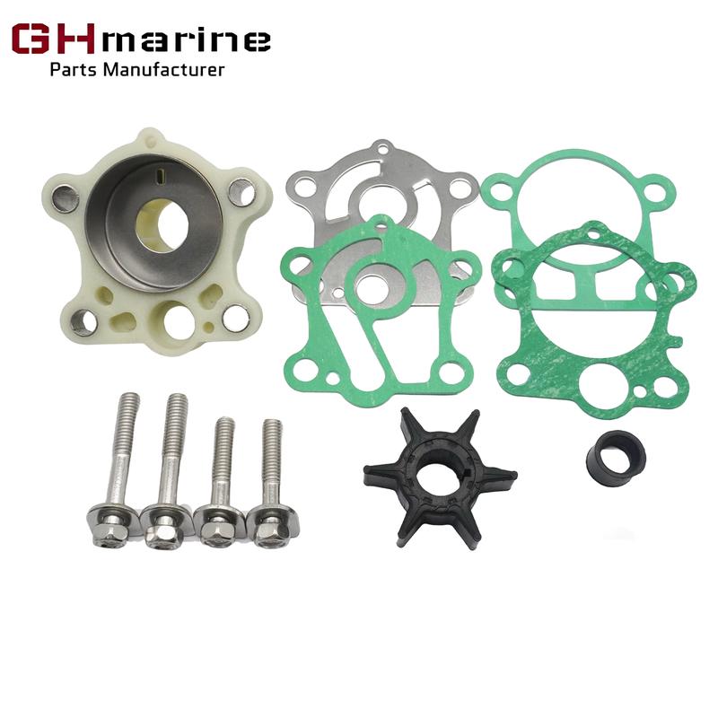 Water Pump Impeller Repair Service Kit with Housing for Yamaha 25 30 HP 2 Stroke 3 Cyl Outboard Engines 18-3430 6J8-W0078